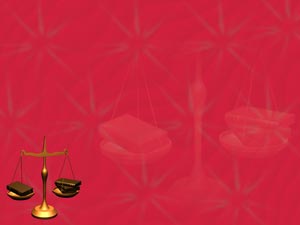 Scales and Books Title Content PowerPoint Template