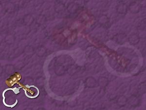 Gavel and Handcuff Title Content PowerPoint Template